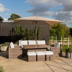 'Iris' Luxury Rattan 8 Seater Garden Sofa Set with Rectangular Rising Table by Primrose Living -Garden Furniture Shop fu102422 7 FullSet2 2b4b