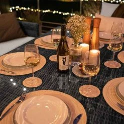 'Iris' Luxury Rattan 8 Seater Garden Sofa Set with Rectangular Rising Table in Stone by Primrose Living -Garden Furniture Shop fu102423 2 NightTable 20c4