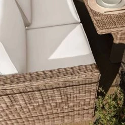 'Iris' Luxury Rattan 8 Seater Garden Sofa Set with Rectangular Rising Table and Parasol by Primrose Living -Garden Furniture Shop fu102424 1 ChairClose 0294