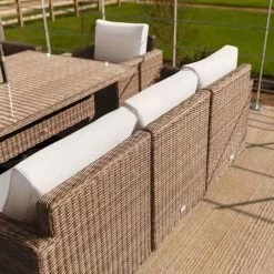 'Iris' Luxury Rattan 8 Seater Garden Sofa Set with Rectangular Rising Table and Parasol by Primrose Living -Garden Furniture Shop fu102424 3 SofaBack b591