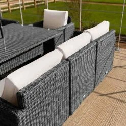 'Iris' Luxury Rattan 8 Seater Garden Sofa Set with Rectangular Rising Table and Parasol in Stone by Primrose Living 9 'Iris' Luxury Rattan 8 Seater Garden Sofa Set with Rectangular Rising Table and Parasol in Stone by Primrose Living -Garden Furniture Shop fu102425 3 SofaBack cd7c