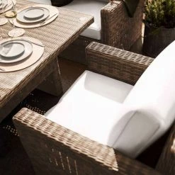 'Iris' Luxury Rattan 7 Seater Garden Sofa Set with Square Rising Table by Primrose Living -Garden Furniture Shop fu102432 ChairClose 4c90